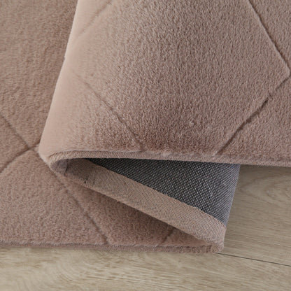 Faux Fur Beige Diamond Rug