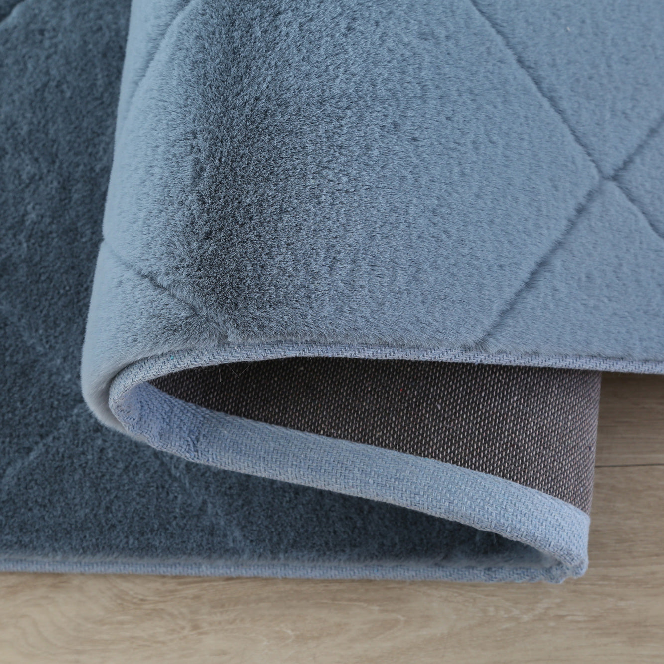 Faux Fur Blue Diamond Rug
