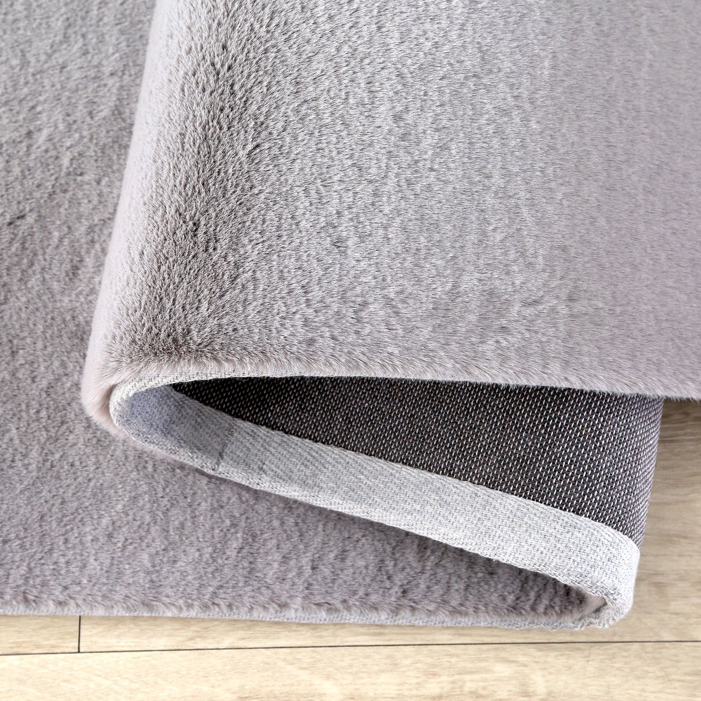 Faux Fur Silver Diamond Rug